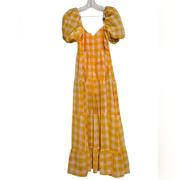 For Love And Lemons Yellow Gingham Maxi Dress - Picture 3 of 9